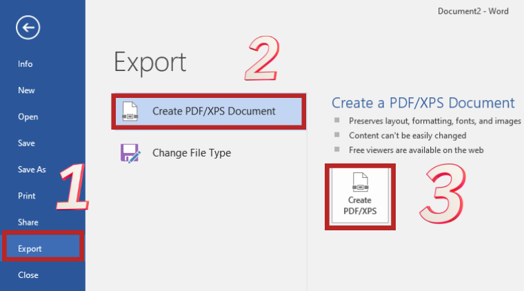 Cách chuyển đổi file trong ứng dụng Microsoft Word sang PDF