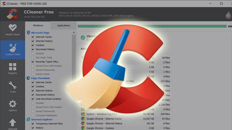 Ứng dụng CCleaner hỗ trợ dọn file Temporary