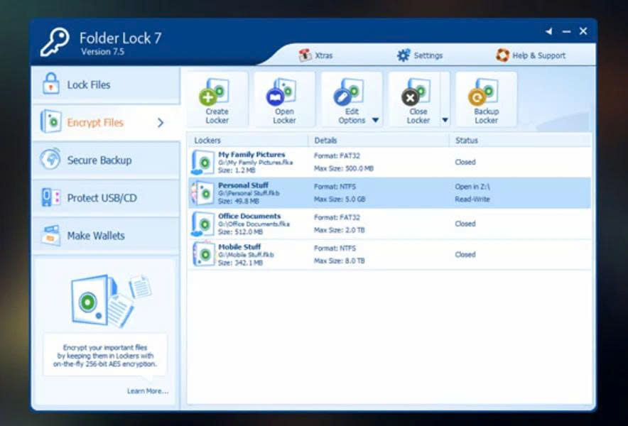 Folder Lock hỗ trợ người dùng ẩn file nhanh chóng